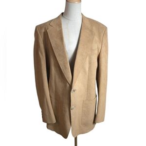 Halston Camel Tan Suede Men's Blazer Jacket